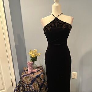 stunning vintage velvet sequined prom dress